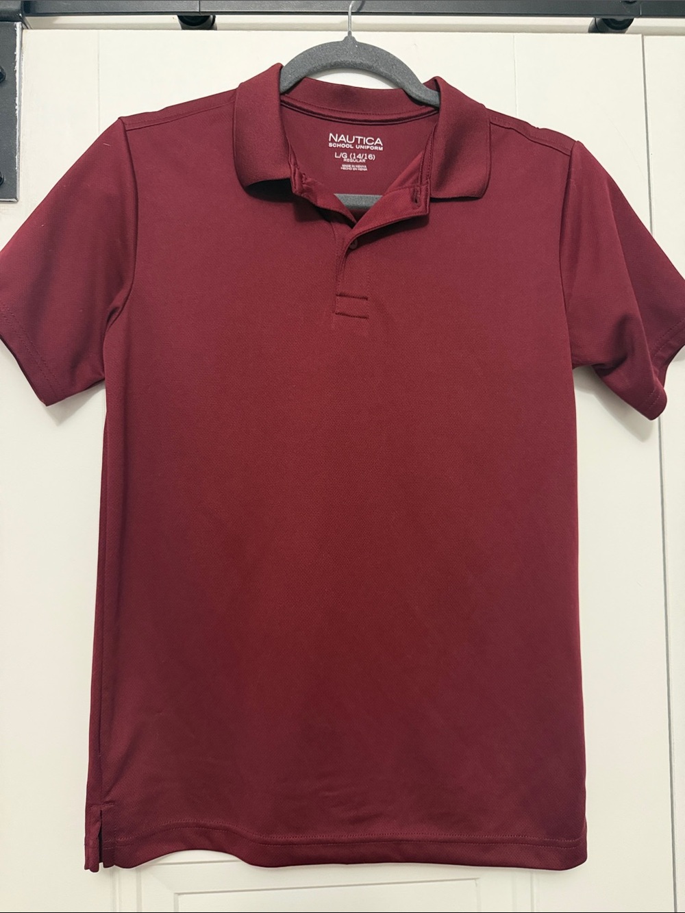 Nautica Boys Burgundy Short-Sleeve Polo